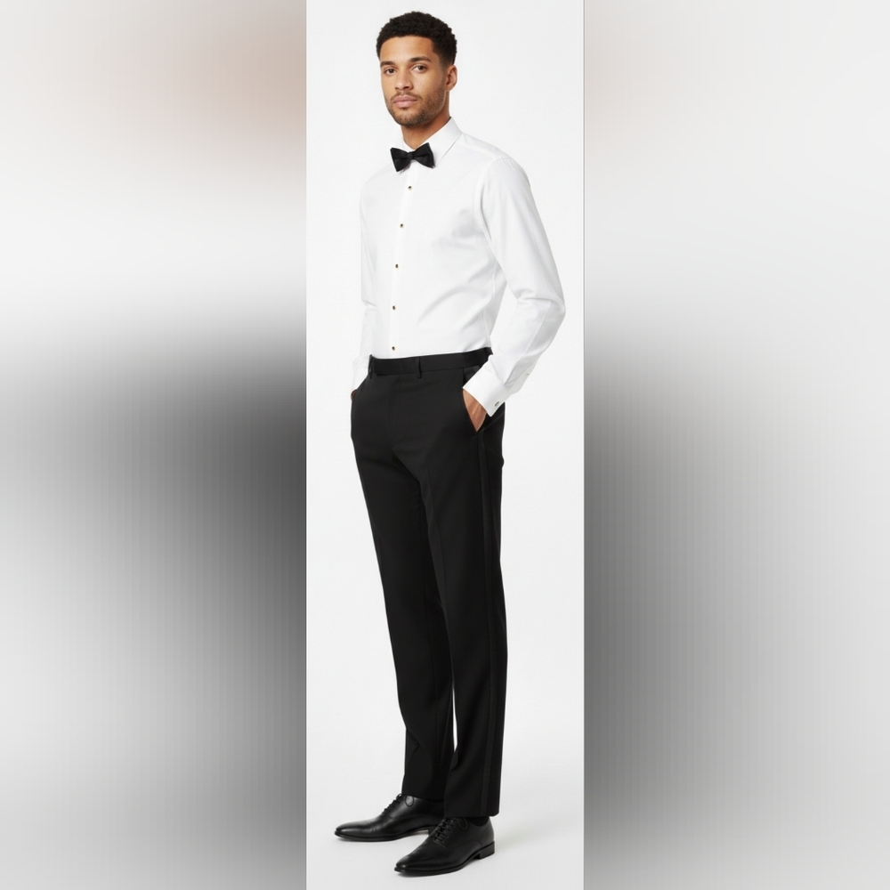 Kenneth Cole Reaction Techni-Cole Black Tuxedo Pants